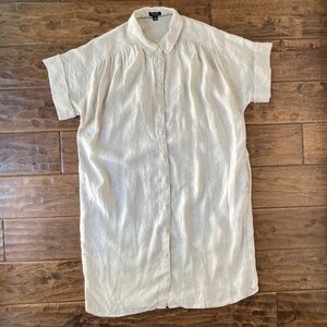 J. Crew Baird McNutt Dress Medium Oat Tan Irish Linen Coastal Minimalist Travel